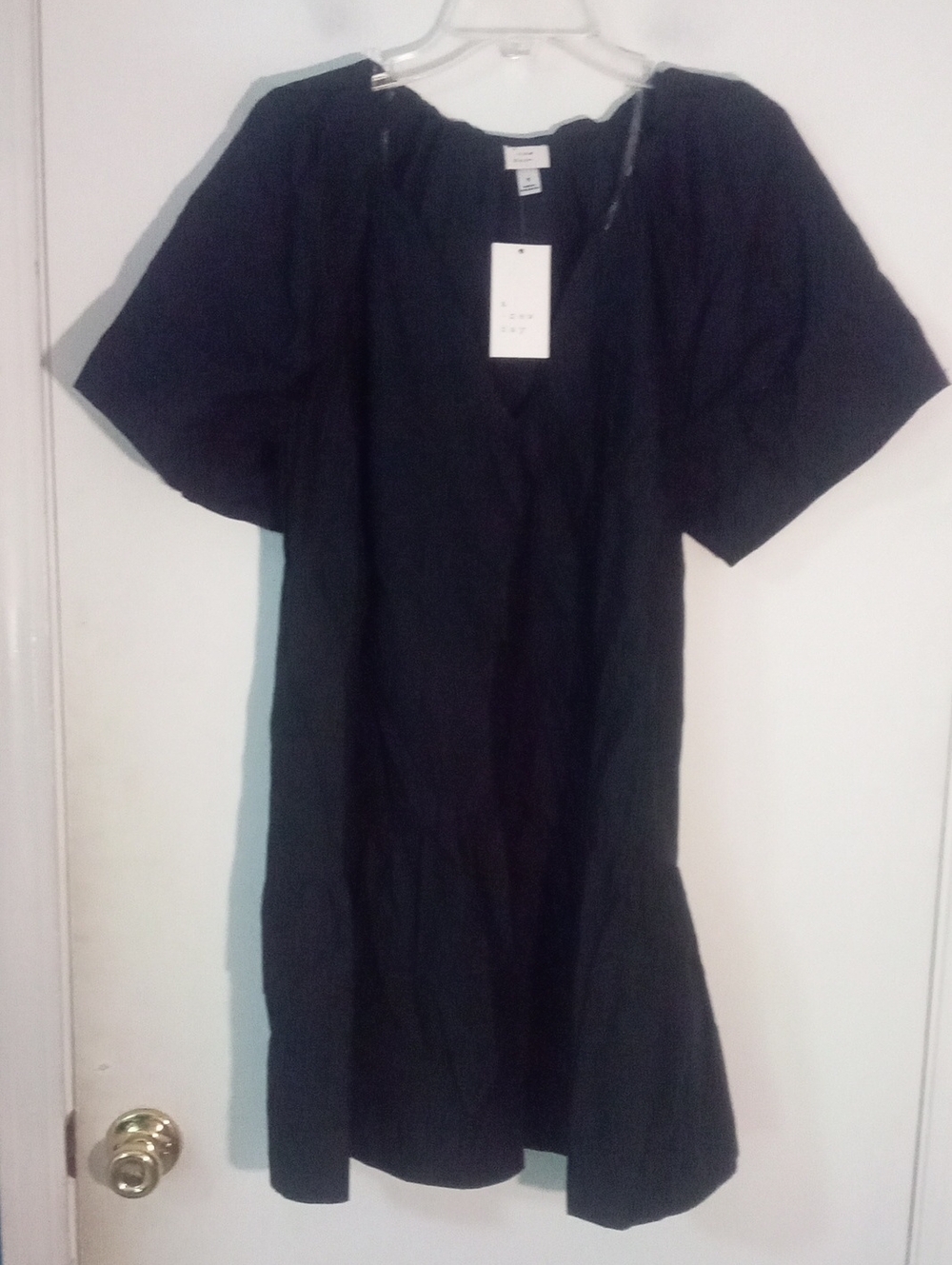 * A New Day Classic Black Puff-Sleeve Dress Medium NWT $30 Mini